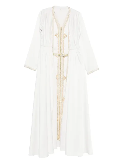Reem Al Dhaheri embroidered kaftan set White SS202503