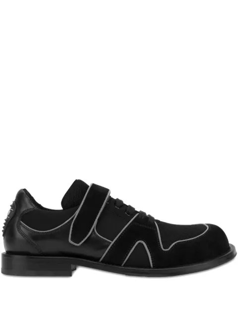 Moschino derby shoes in calfskin, suede, and mesh Black MB10042M0OG71