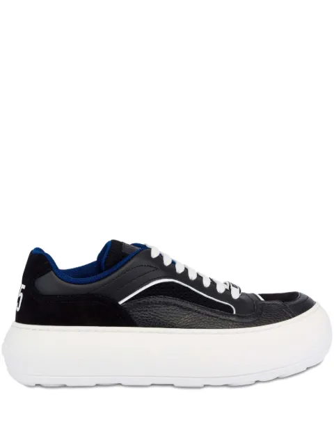 Moschino mesh, calfskin, and suede sneakers Black MB15165G0OGH5