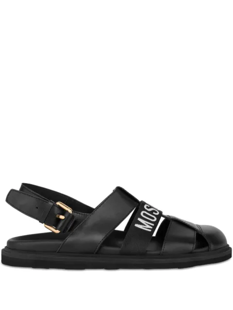 Moschino logo-detailed leather sandals Black MB10083G0OGA0