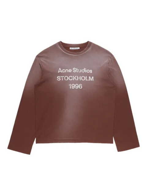 Acne Studios long-sleeve logo-print T-shirt Brown CL0197