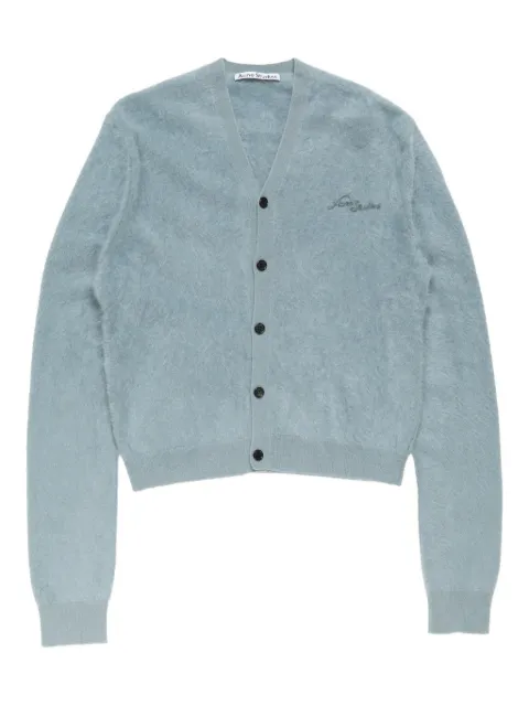 Acne Studios V-neck fuzzy cardigan Blue B60392