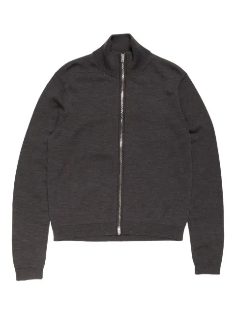 Acne Studios zip-up bow logo cardigan Grey B60365