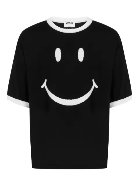 Moschino smiley intarsia T-shirt Black V09030200