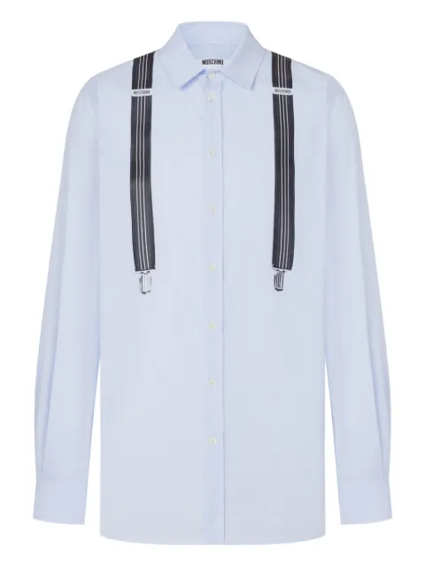 Moschino braces-print cotton shirt Blue A02380236