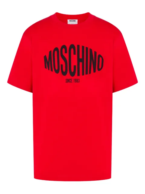 Moschino printed organic cotton jersey T-shirt Red A07020241