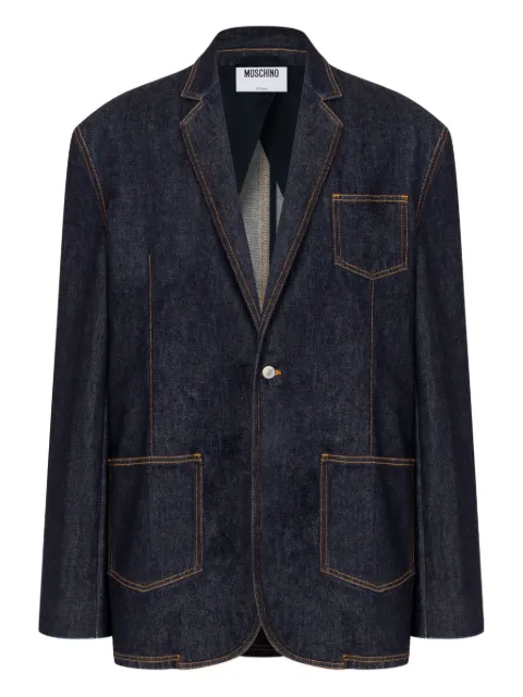 Moschino patch-pocket denim blazer Blue A05170243