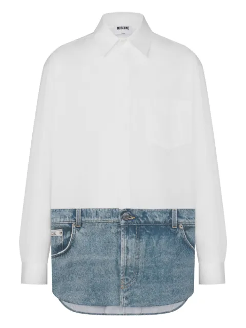 Moschino print-panel shirt White A02280235
