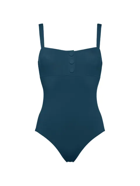 ERES Dahabiya button-detail square-neck swimsuit Blue 012603