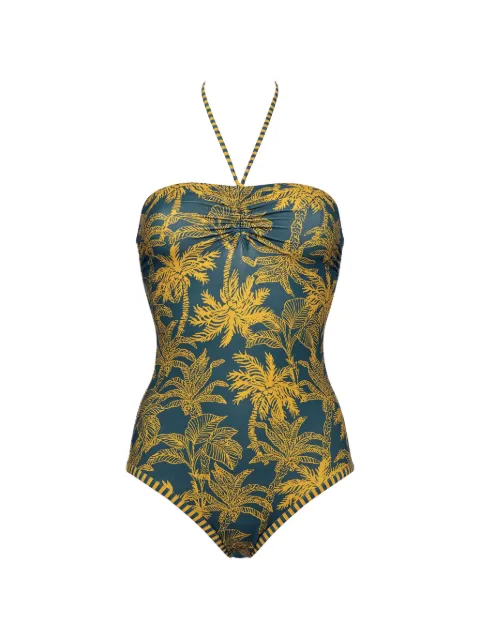 ERES tie-neck printed swimsuit Blue 012610