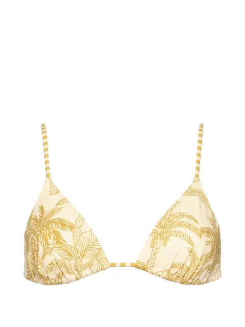 ERES Hamac palm-print triangle bikini top Yellow 32607