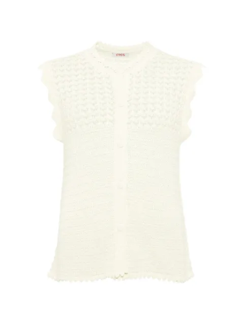 ERES Aurora scalloped top White 272612