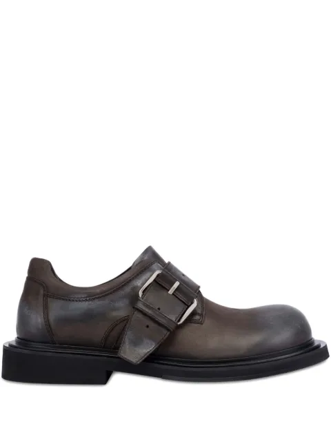 Moschino buckle-detailed leather loafers Brown MB10533G0OGG0