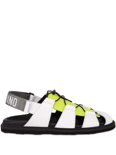 Moschino calfskin and nylon sandals White MB10093G0OGT1