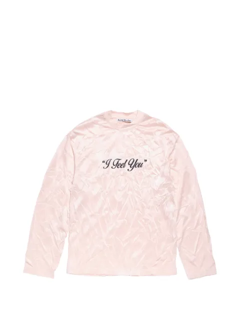 Acne Studios crinkled graphic T-shirt Pink CL0453