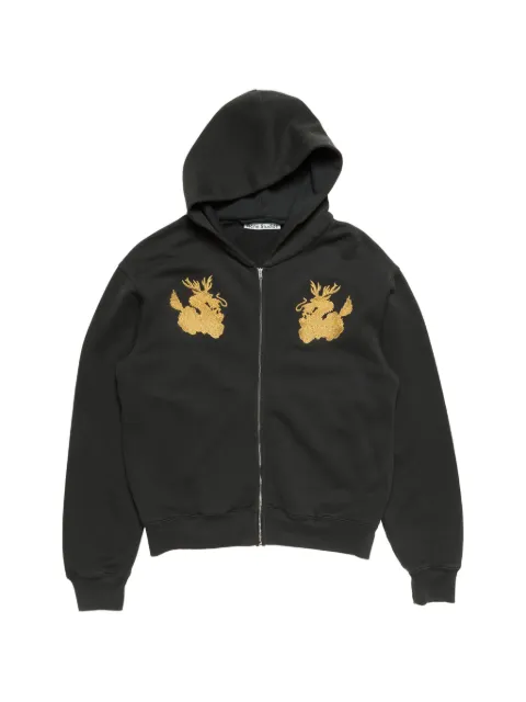 Acne Studios logo-embroidered hoodie Black BI0218