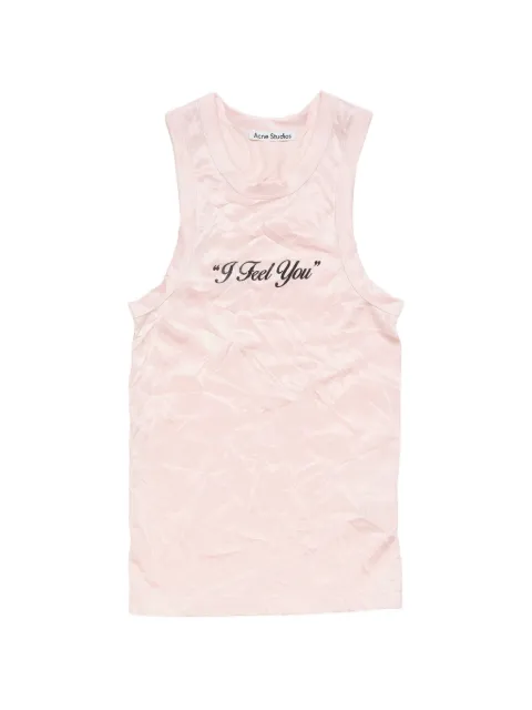 Acne Studios crinkled printed tank-top Pink CL0451