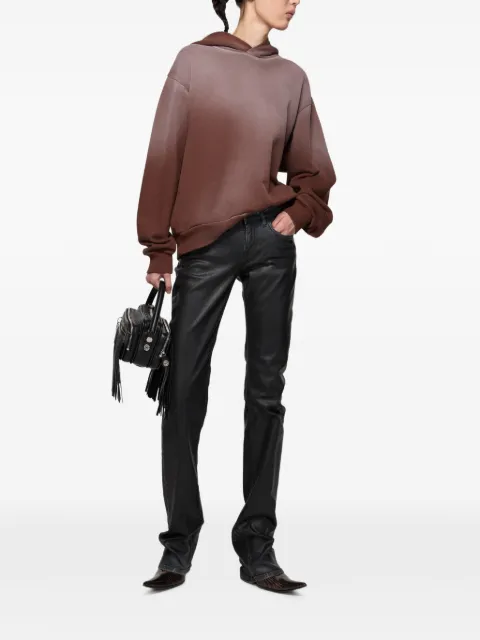 Acne Studios fleece logo hoodie Brown CI0136