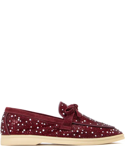 NICOLI Aurelia bow-embellished loafers Red AURELIA