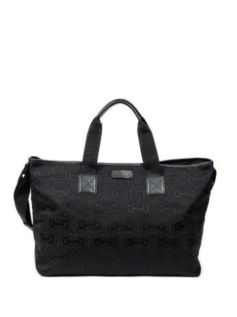 Gucci Pre-Owned medium black Horsebit-print tote bag Black 240058