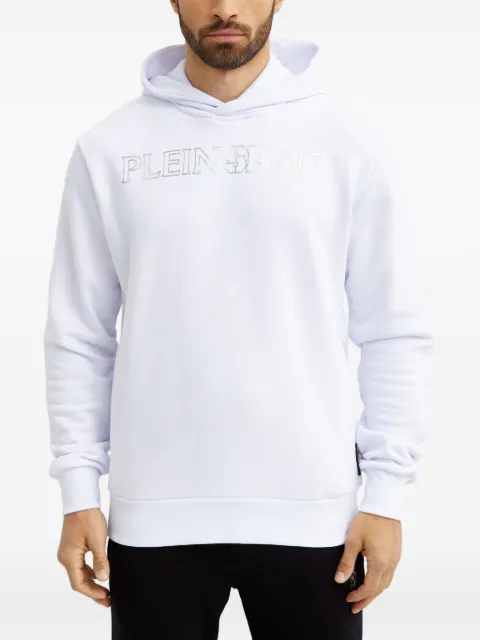 Plein Sport logo-print hoodie White PADCMJB3309SJO001N