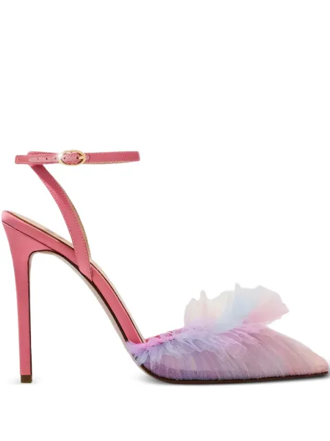 Andrea Wazen 120mm Franca tulle ankle-strap pumps Pink FRANCAPINKDEGRADEE