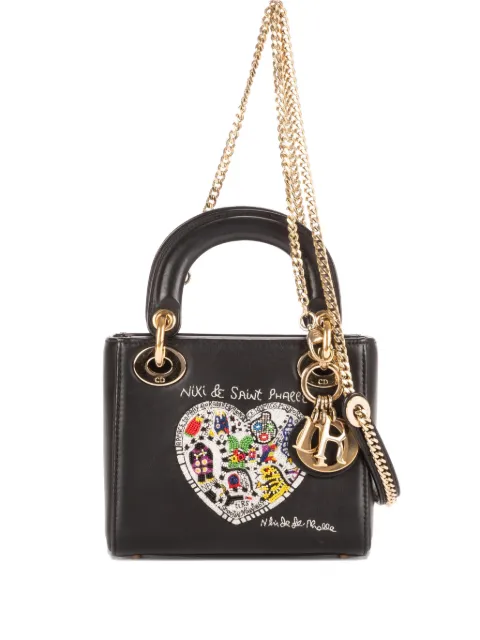 Christian Dior Pre-Owned x Niki de Saint Phalle mini Lady Dior heart-motif tote bag Black 18MA0128