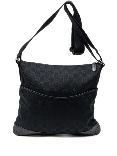 Gucci Pre-Owned logo jacquard pre-owned shoulder bag Black 145857