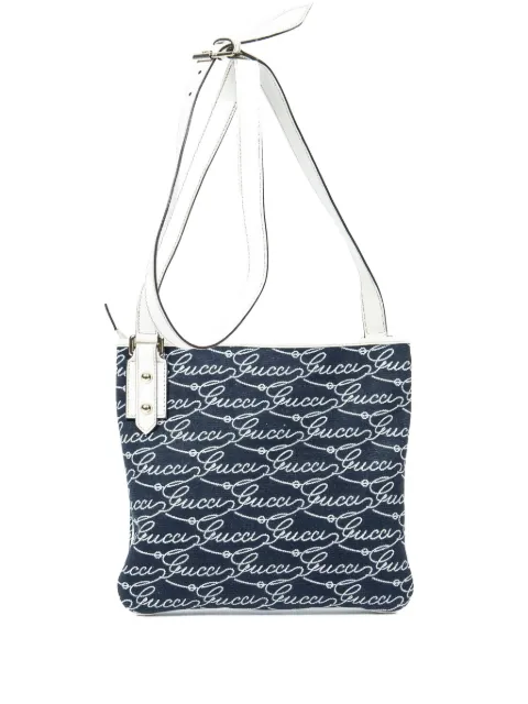 Gucci Pre-Owned logo-pattern shoulder bag Blue 257246498879