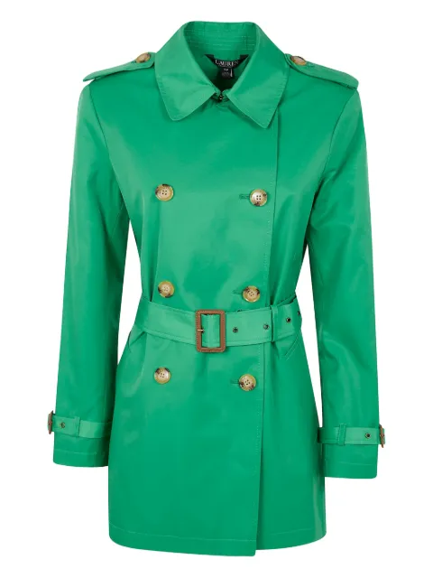 Lauren Ralph Lauren buttoned belted coat Green 297967126006