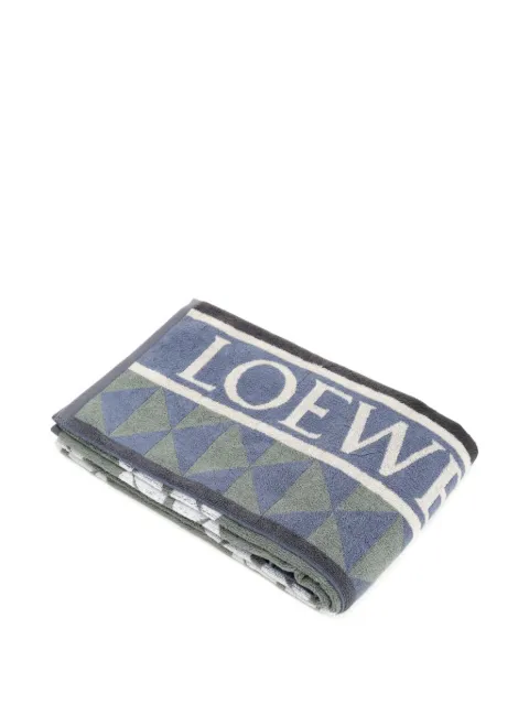 LOEWE 90X185 Triangle graphic towel Blue TSF2HM3X015387