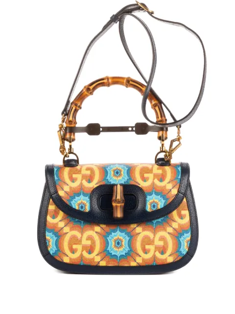 Gucci Pre-Owned medium Bamboo kaleidoscope-print tote bag Orange 678489000926