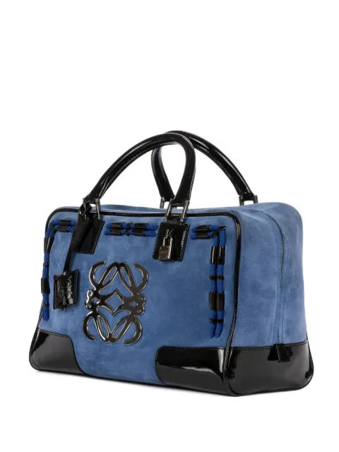 Loewe Pre-Owned Amazona Boston 36 logo-appliqué tote bag Blue 260609