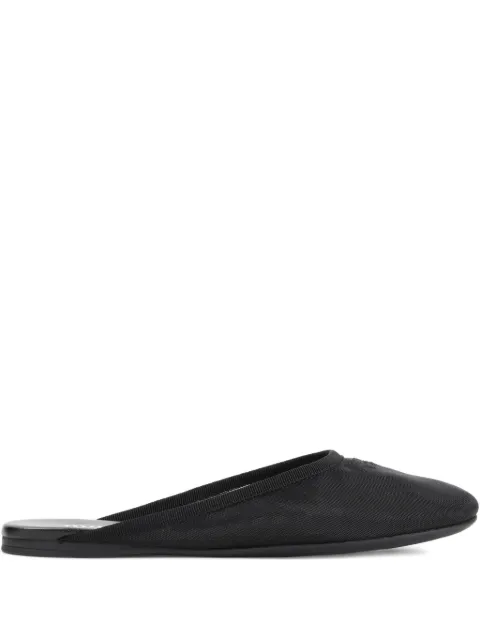 Miu Miu logo-embroidered flat mules Black 5R595EF005099
