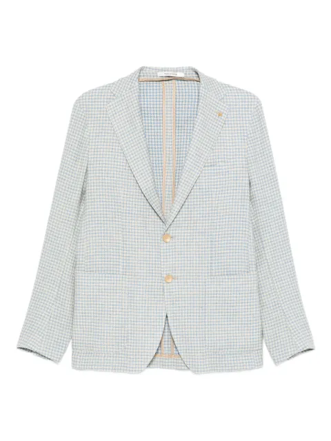 Tagliatore houndstooth single-breasted blazer Blue GDAKAR22K610085