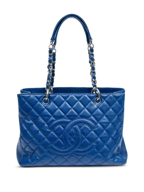 CHANEL Pre-Owned Grand Shopping caviar-leather shoulder bag Blue 13183061