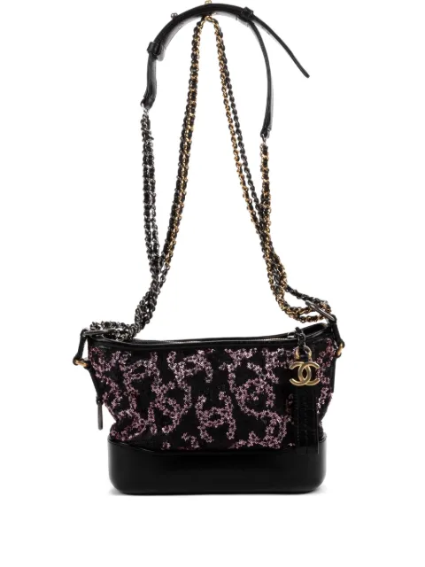 CHANEL Pre-Owned Gabrielle sequin-embellished chain shoulder bag Black 27419947