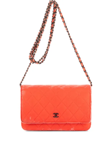 CHANEL Pre-Owned Timeless quilted chain cross body bag Orange 20205805