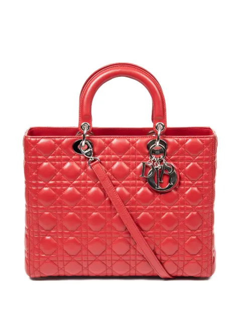 Christian Dior Pre-Owned large Lady Dior tote bag Red 02MA0162