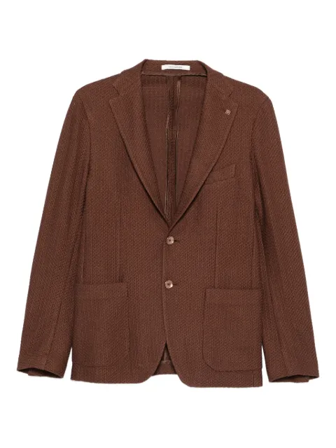 Tagliatore textured buttoned blazer Brown GDAKAR22K