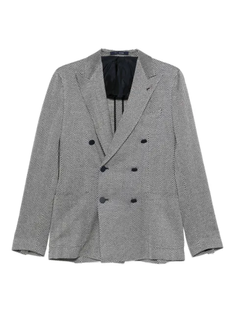 Tagliatore herringbone double-breasted blazer Blue 1SMJ20K