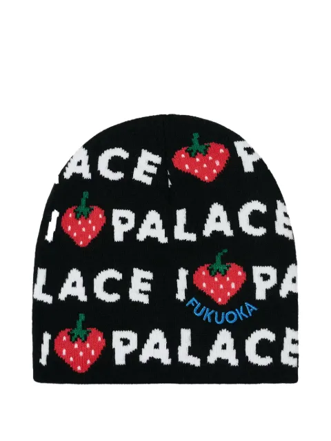 Palace logo-embellishment beanie hat Black P0076