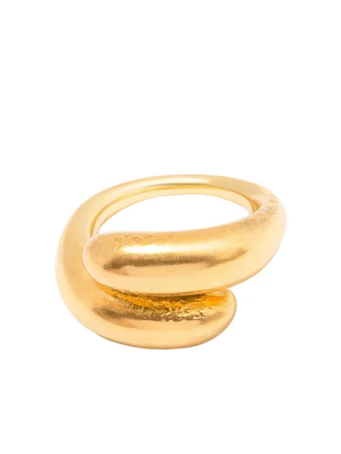 CHRONOS sterling silver twist-detail ring Gold R09G