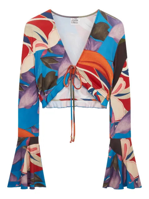 Donde Esteban Palenque Flores jersey blouse Blue D5TOP117
