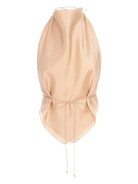 MANURÍ halterneck tie-fastening top Neutrals MRSS26SK9TP30