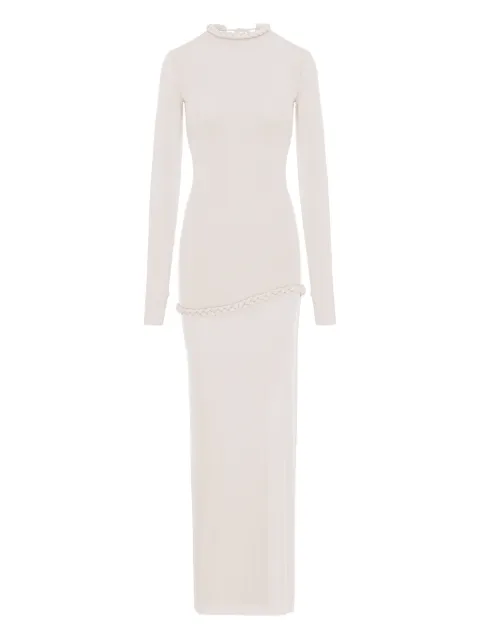 MANURÍ Nora braided-trim maxi dress Neutrals MRSS26VICH9DR08