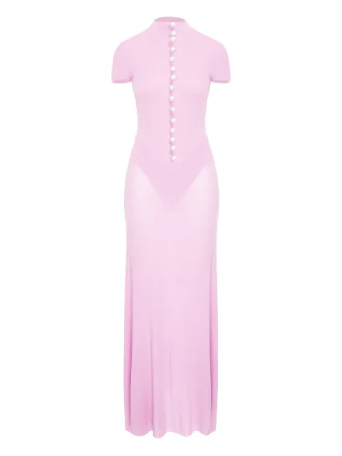 MANURÍ button-detail mock-neck maxi dress Pink MRSS26VICH9DR05