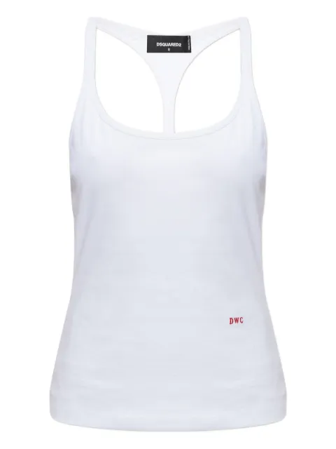 DSQUARED2 embroidered racerback ttank top White S75NL0052D20109