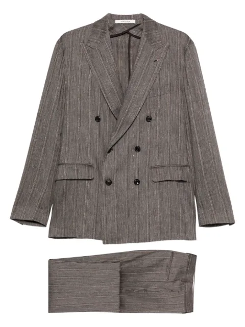Tagliatore pinstripe double-breasted blazer Brown 2SNY10BNTPEH50031