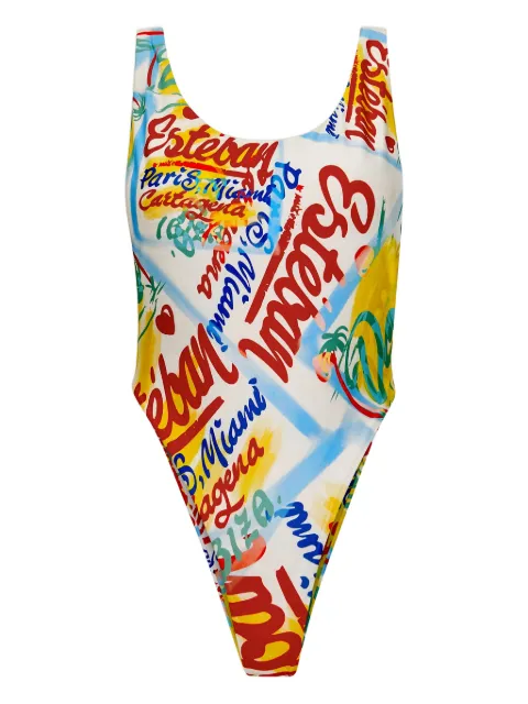 Donde Esteban Bazurto printed swimsuit White D5SWI441